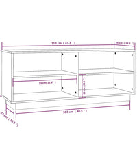 Schuhregal Schwarz 110x34x45 cm Massivholz Kiefer