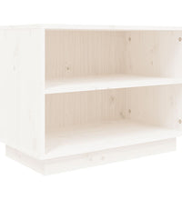 Schuhschrank Weiß 60x34x45 cm Massivholz Kiefer