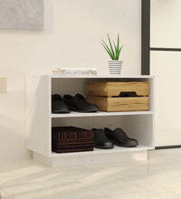 Schuhschrank Weiß 60x34x45 cm Massivholz Kiefer