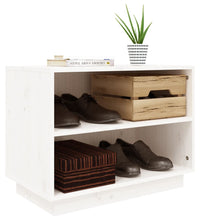 Schuhschrank Weiß 60x34x45 cm Massivholz Kiefer