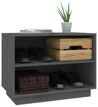 Schuhschrank Grau 60x34x45 cm Massivholz Kiefer