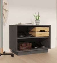 Schuhschrank Grau 60x34x45 cm Massivholz Kiefer