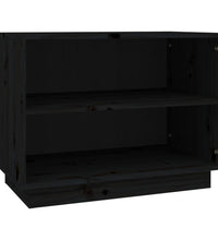 Schuhschrank Schwarz 60x34x45 cm Massivholz Kiefer