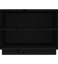 Schuhschrank Schwarz 60x34x45 cm Massivholz Kiefer