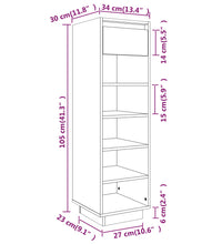 Schuhregal 30x34x105 cm Massivholz Kiefer