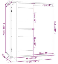 Sideboard Weiß 60x34x75 cm Massivholz Kiefer