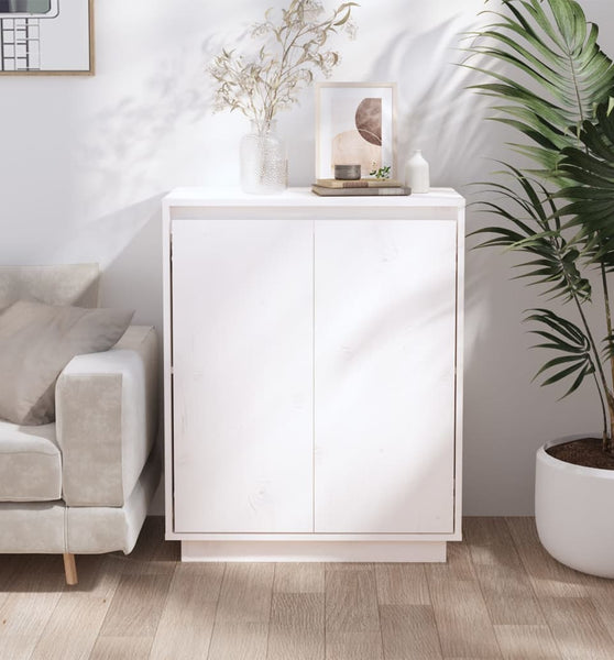 Sideboard Weiß 60x34x75 cm Massivholz Kiefer