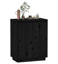 Sideboard Schwarz 60x34x75 cm Massivholz Kiefer