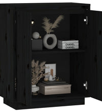 Sideboard Schwarz 60x34x75 cm Massivholz Kiefer