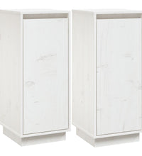 Sideboards 2 Stk. Weiß 31,5x34x75 cm Massivholz Kiefer