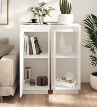 Sideboards 2 Stk. Weiß 31,5x34x75 cm Massivholz Kiefer