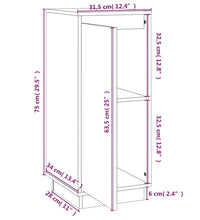 Sideboard Grau 31,5x34x75 cm Massivholz Kiefer