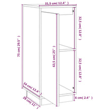 Sideboard Honigbraun 31,5x34x75 cm Massivholz Kiefer