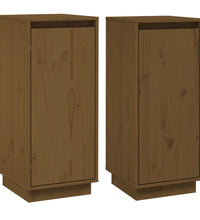 Sideboards 2 Stk. Honigbraun 31,5x34x75 cm Massivholz Kiefer