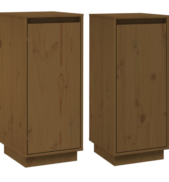 Sideboards 2 Stk. Honigbraun 31,5x34x75 cm Massivholz Kiefer