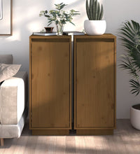 Sideboards 2 Stk. Honigbraun 31,5x34x75 cm Massivholz Kiefer