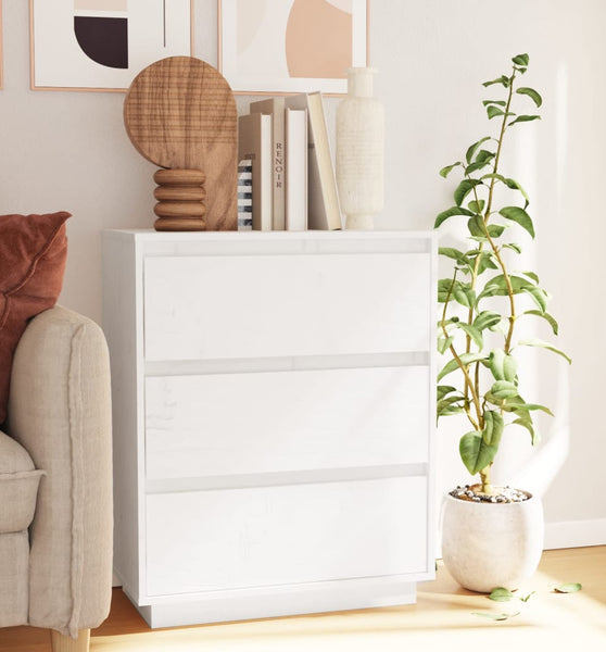 Sideboard Weiß 60x34x75 cm Massivholz Kiefer