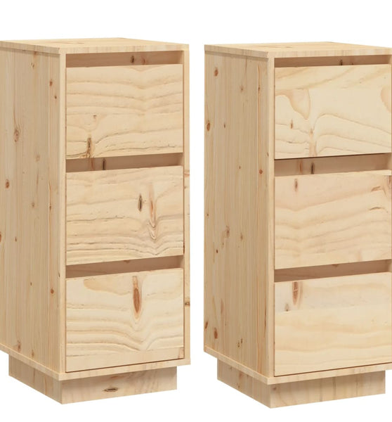 Sideboards 2 Stk. 32x34x75 cm Massivholz Kiefer