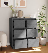 Sideboards 2 Stk. Grau 32x34x75 cm Massivholz Kiefer