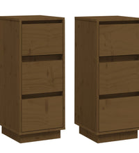 Sideboards 2 Stk. Honigbraun 32x34x75 cm Massivholz Kiefer