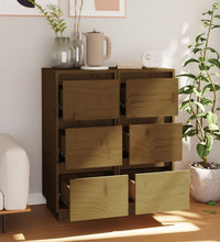 Sideboards 2 Stk. Honigbraun 32x34x75 cm Massivholz Kiefer