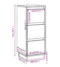 Sideboards 2 Stk. Honigbraun 32x34x75 cm Massivholz Kiefer