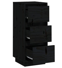 Sideboards 2 Stk. Schwarz 32x34x75 cm Massivholz Kiefer