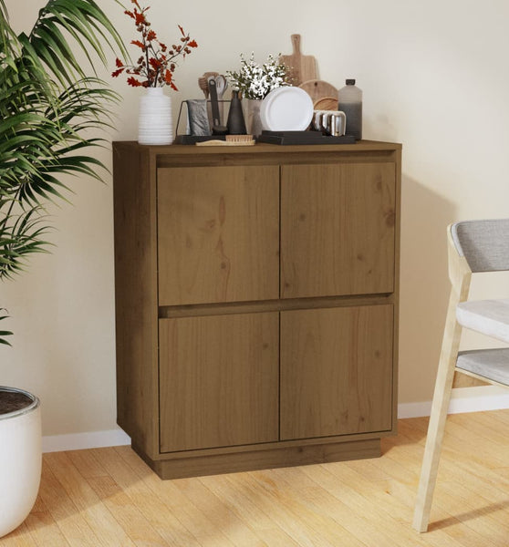 Sideboard Honigbraun 60x34x75 cm Massivholz Kiefer