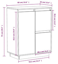 Sideboard Weiß 60x34x75 cm Massivholz Kiefer