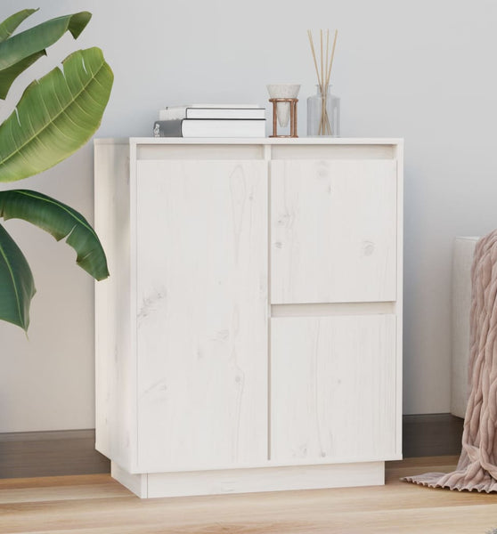 Sideboard Weiß 60x34x75 cm Massivholz Kiefer