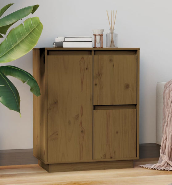 Sideboard Honigbraun 60x34x75 cm Massivholz Kiefer
