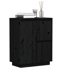 Sideboard Schwarz 60x34x75 cm Massivholz Kiefer