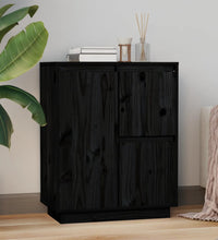 Sideboard Schwarz 60x34x75 cm Massivholz Kiefer