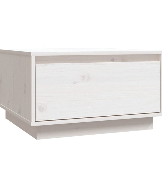 Couchtisch Weiß 55x56x32 cm Massivholz Kiefer