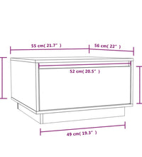 Couchtisch Grau 55x56x32 cm Massivholz Kiefer