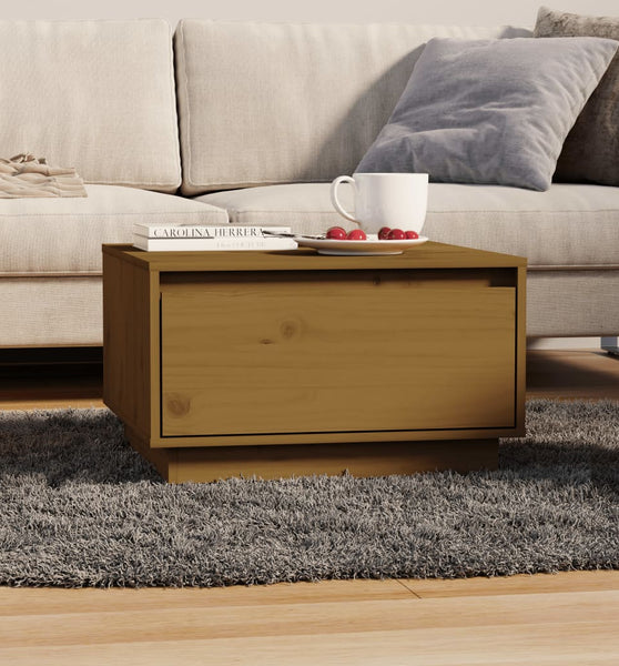 Couchtisch Honigbraun 55x56x32 cm Massivholz Kiefer