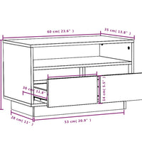 TV-Schrank Weiß 60x35x37 cm Massivholz Kiefer