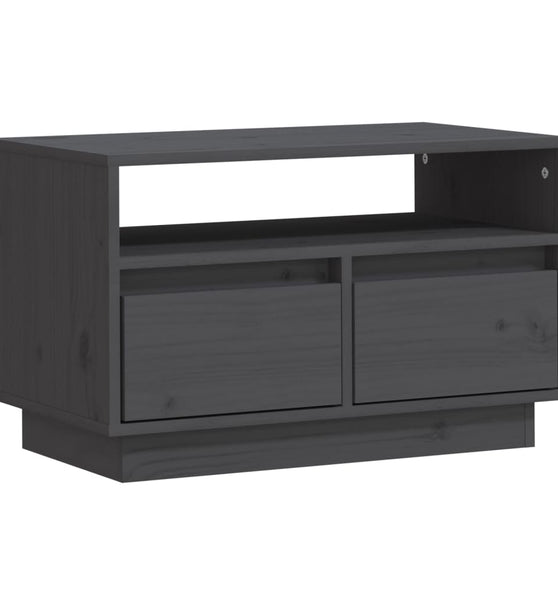 TV-Schrank Grau 60x35x37 cm Massivholz Kiefer