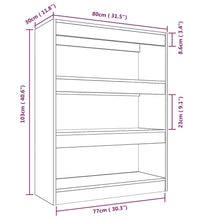 Bücherregal/Raumteiler Weiß 80x30x103 cm Holzwerkstoff