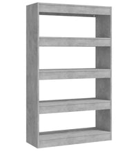 Bücherregal/Raumteiler Betongrau 80x30x135 cm Holzwerkstoff