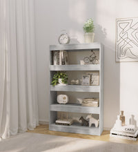 Bücherregal/Raumteiler Betongrau 80x30x135 cm Holzwerkstoff