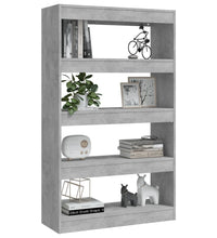 Bücherregal/Raumteiler Betongrau 80x30x135 cm Holzwerkstoff