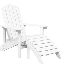 Adirondack-Gartenstühle 2 Stk. mit Hockern HDPE Weiß