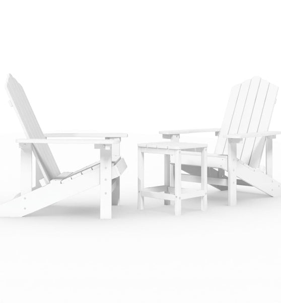 Adirondack-Gartenstühle mit Tisch HDPE Weiß