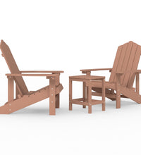 Adirondack-Gartenstühle mit Tisch HDPE Braun