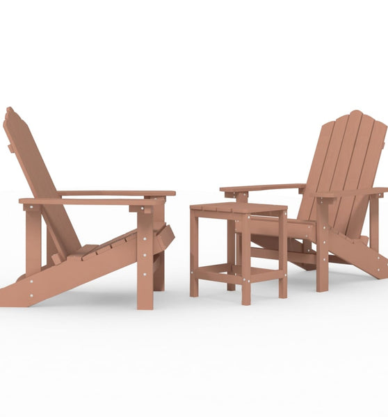 Adirondack-Gartenstühle mit Tisch HDPE Braun
