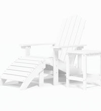 Adirondack-Gartenstuhl mit Hocker & Tisch HDPE Weiß