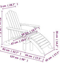 Adirondack-Gartenstuhl mit Hocker & Tisch HDPE Weiß