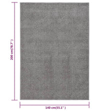 Teppich Kurzflor 140x200 cm Grau