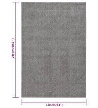 Teppich Kurzflor 160x230 cm Grau